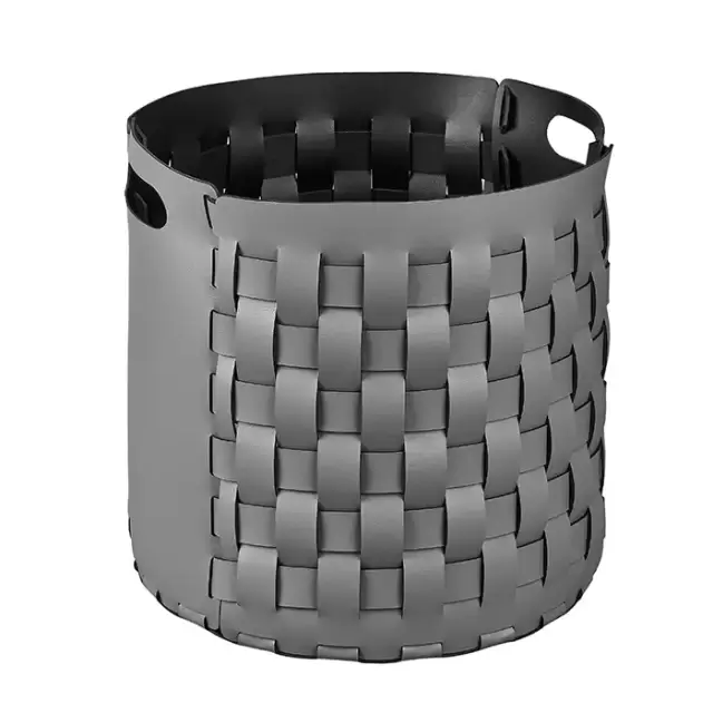 Colombo Adj Круглая корзина Bottega D40хH40см., напольная, цвет: серый/черный