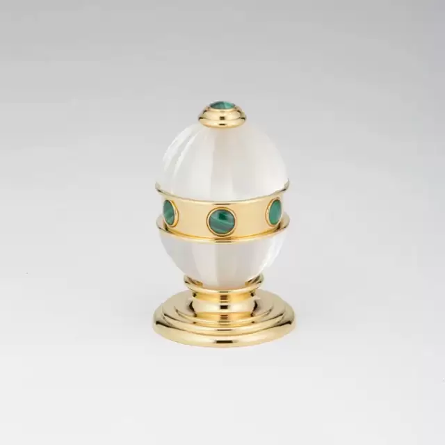 THG Amboise Malachite Вентиль смесителя для раковины, вставки малахит, цвет: полированное золото