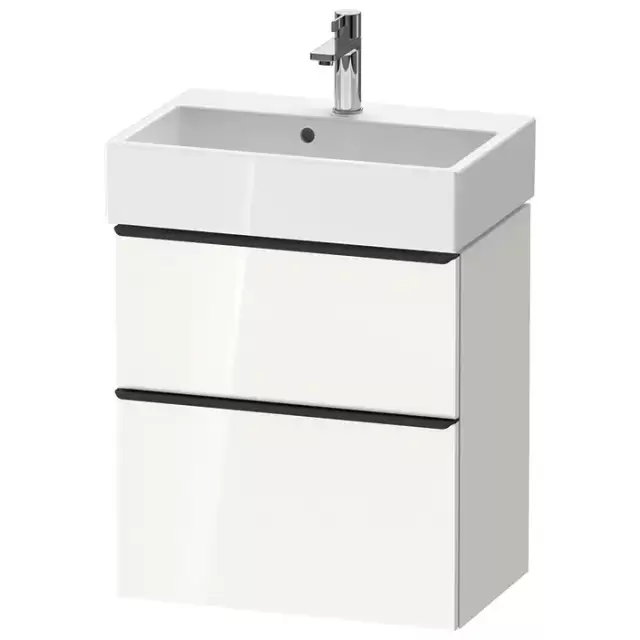 Duravit D-Neo Тумбочка подвесная компакт 58.4x37.2х62.5 см., раковина, 1 ящик, цвет: белый высокоглянцевый