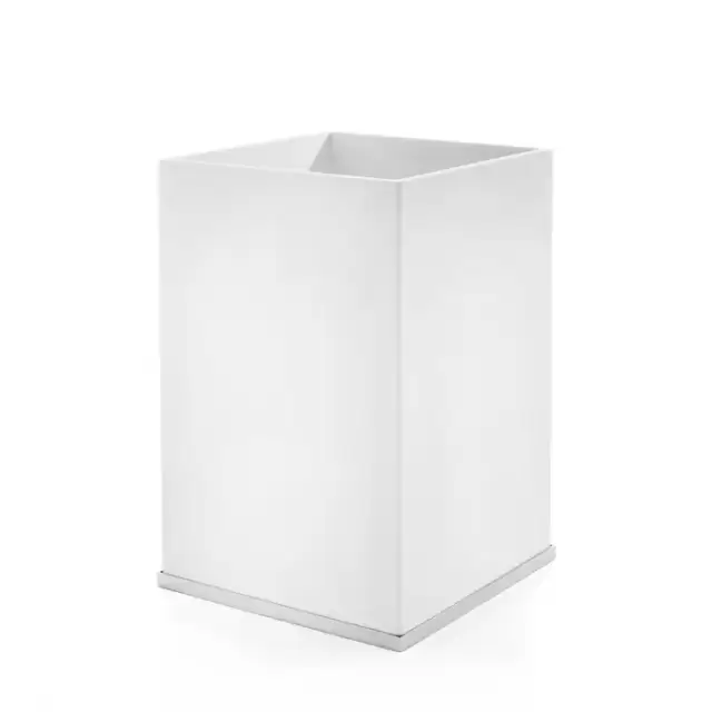 3SC Mood Deluxe White Ведро, без крышки, 20х30х20 см, композит Solid Surface, цвет: белый матовый/хром