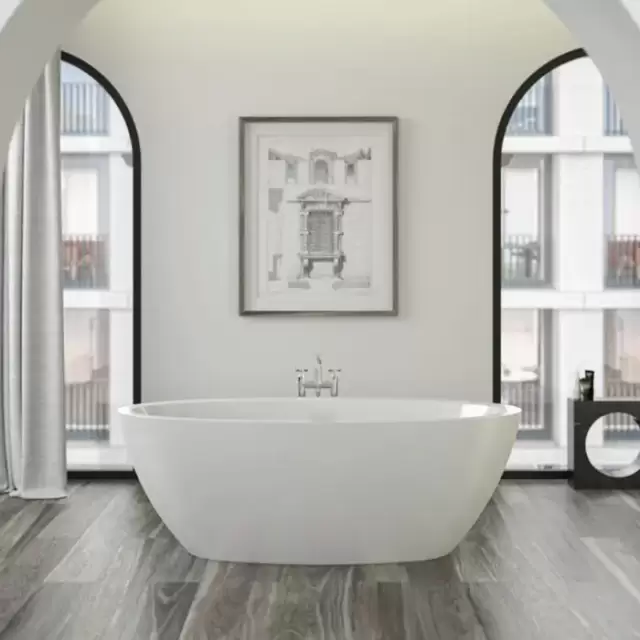 KNIEF Loom XS Ванна отдельностоящая 170x85x60см без слива-перелива, c комплектом крепления к полу, цвет: белый