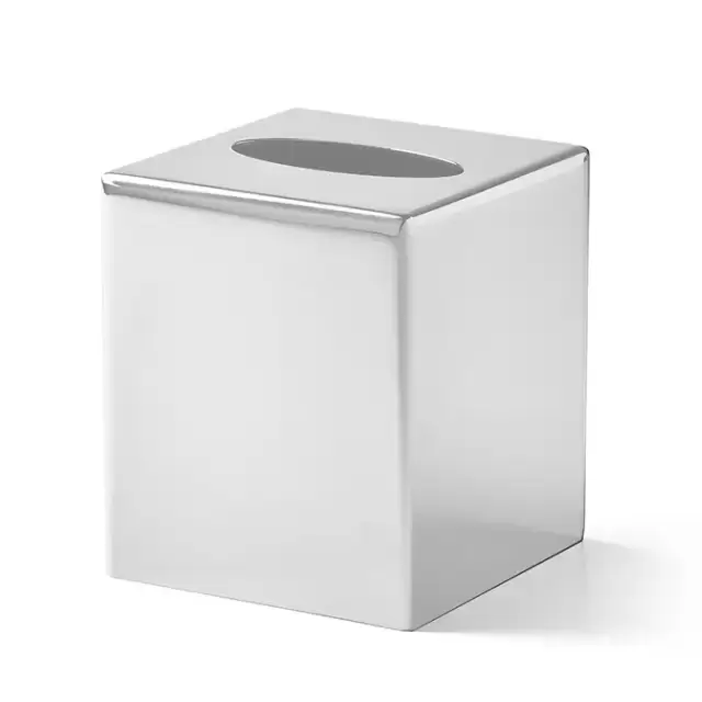 3SC Metal Tonda Контейнер для бумажных салфеток, 12х12хh14 см, настольный, цвет: белый матовый