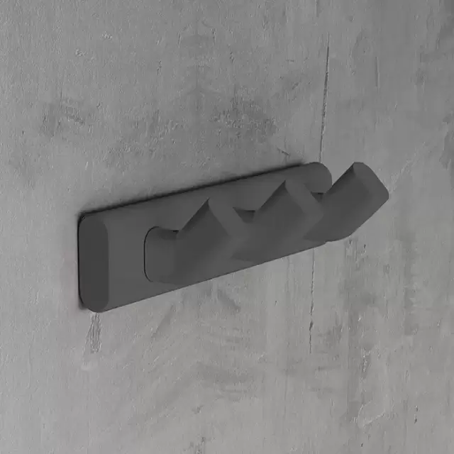 Novellini Giada Крючок тройной, подвесной, цвет: черный матовый