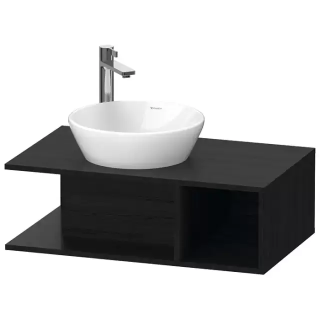 Duravit D-Neo Тумбочка подвесная компакт 80x48х26 см., раковина, 1 открытое отделение на правой стороне, цвет: Black Oak