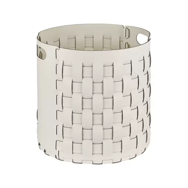 Colombo Adj Круглая корзина Bottega D40хH40см., напольная, цвет: белый/панна котта