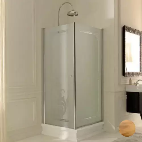 Kerasan Retro Душевое ограждение 80х96х180см., профиль бронза, стекло матовое