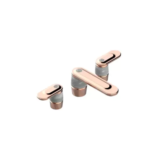 THG CORVAIR A MANETTES FIOR DI BOSCO Смеситель для раковины на 3 отверстия, с донным клапаном, цвет: Blush PVD