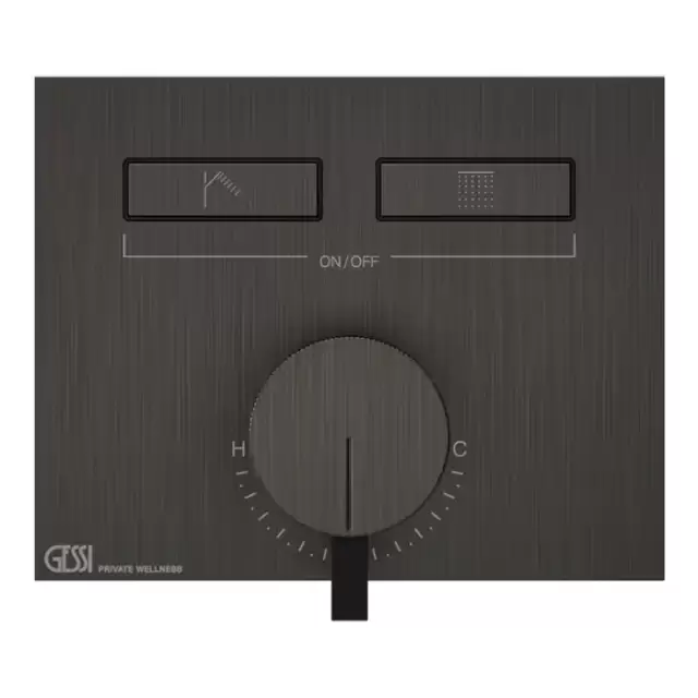 Gessi Hi-Fi Смеситель для душа, с включением до 2 источников одновременно, внешняя часть, цвет: Black Metal Brushed PVD