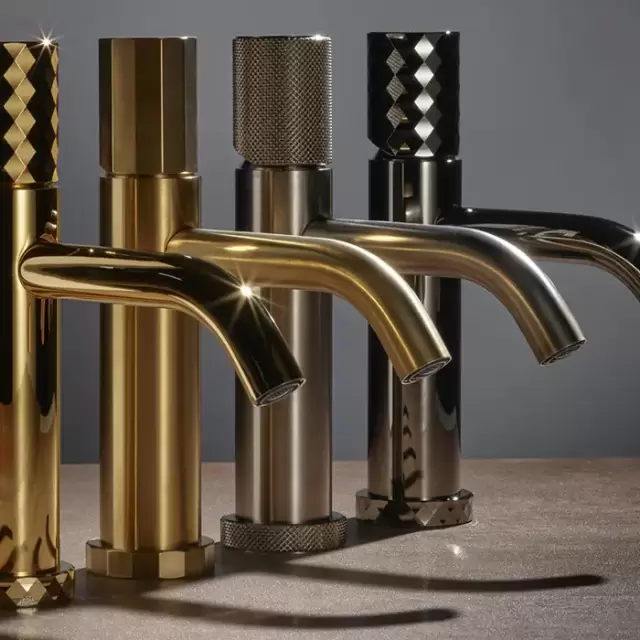 Fima Carlo Frattini Spillo Tech Смеситель для раковины, на 1 отв., XS, с донным клапаном, цвет: золото