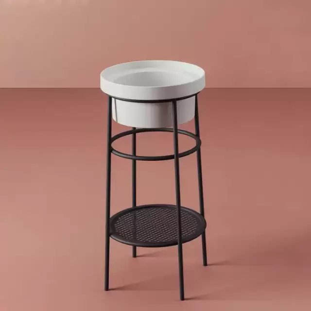 Artceram FUORI SCALA Металическая структура &Oslash;38хh83см с раковиной без отв под смеситель, Fuori Scala &Oslash;41, напольная, цвет: черный матовый/белый матовый