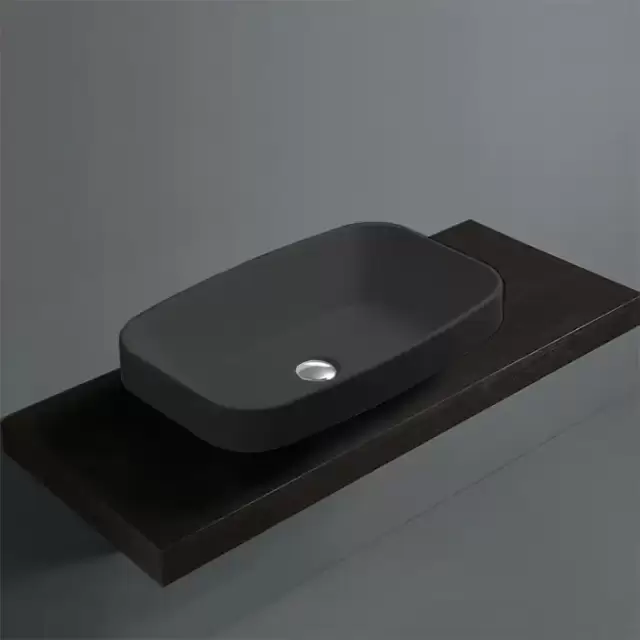 Simas Baden Baden Раковина накладная 60х38 см, без отв. для смесителя, цвет: nero matt