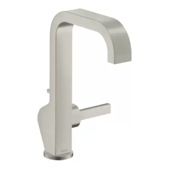 Axor Citterio Смеситель для раковины 190, на 1 отв., с высоким изливом, с донным клапаном, цвет: сталь