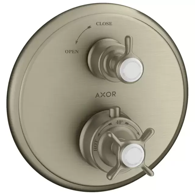 Axor Montreux Термостат Ecostat E, встраиваемый, с 2 ручками, внешняя часть, цвет: никель шлифованный