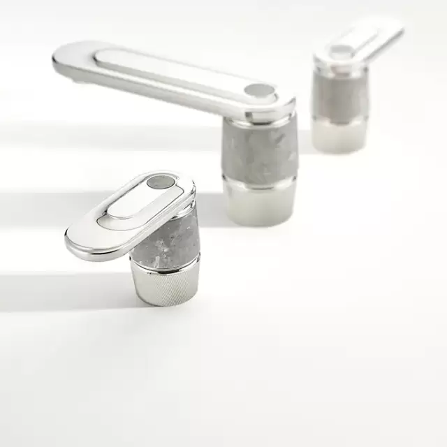 THG CORVAIR A MANETTES FIOR DI BOSCO Смеситель для раковины на 3 отверстия, для установки на мраморную столешницу, с донным клапаном, цвет: хром