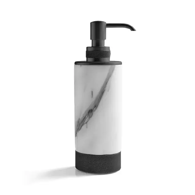 3SC Apuana 2.0 Дозатор настольный, цвет: мрамор Bianco Statuario/черный матовый