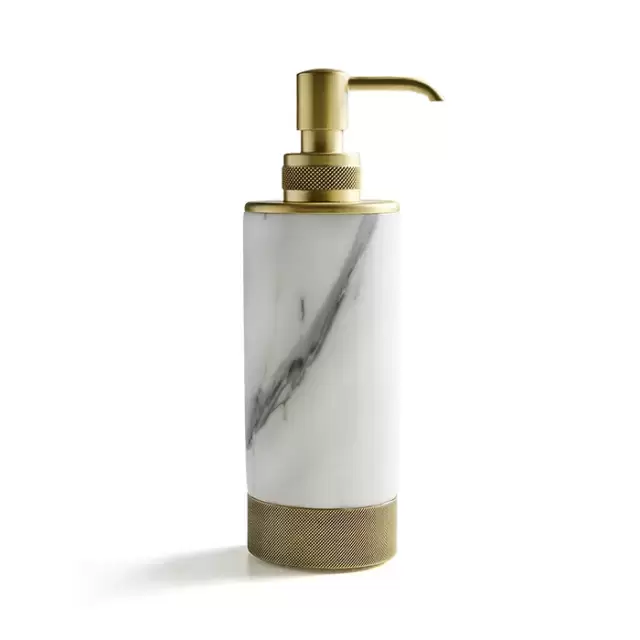 3SC Apuana 2.0 Дозатор настольный, цвет: мрамор Bianco Statuario/золото 24к. opaco
