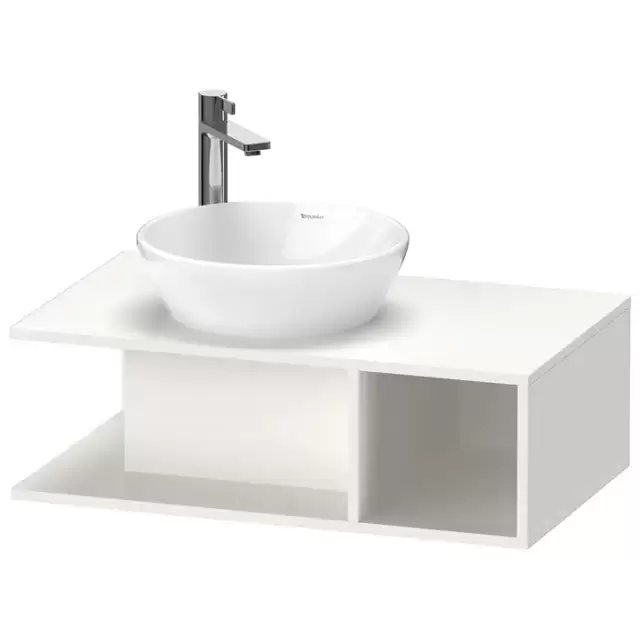 Duravit D-Neo Тумбочка подвесная компакт 80x48х26 см., раковина, 1 открытое отделение на правой стороне, цвет: белый высокоглянцевый
