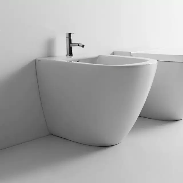 Globo Stockholm Биде напольное пристенное 51х37х42см, с 1 отв. под смеситель, с креплением, цвет: белый