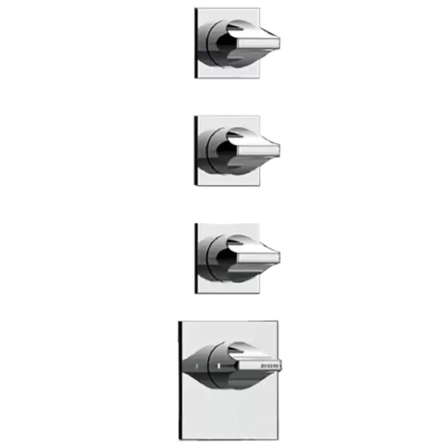 Bossini Apice Смеситель для душа встраиваемый, термостатический, 3 запорных вентиля, внешняя часть, цвет хром