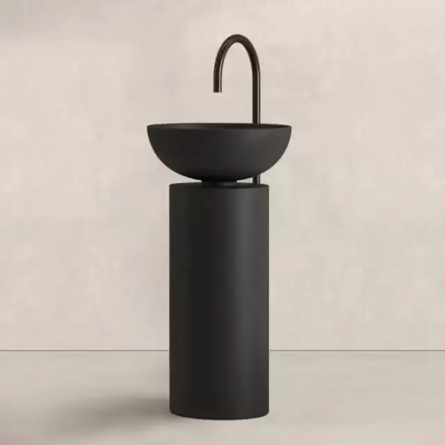 Noorth milldue edition SABA 45 Раковина напольная &Oslash;45x90см, слив в пол, без отв., цвет: черный матовый