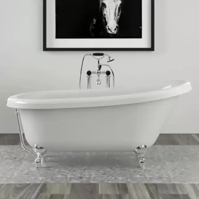 KNIEF Slipper Ванна отдельностоящая 151.5х72.5хh78.5/57см,с 4-мя бронзовыми ножками"лапа с когтями" (продается со сливом 0100-091-01)