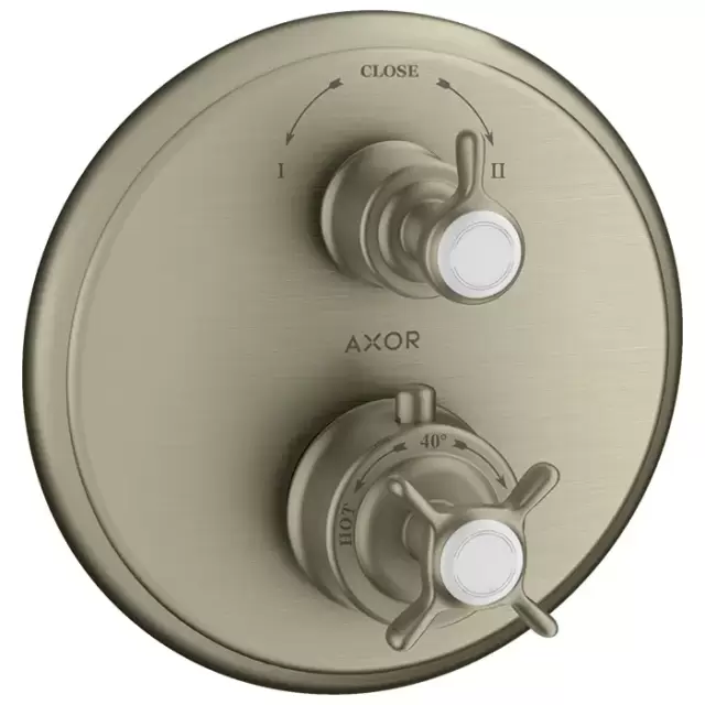 Axor Montreux Термостат Ecostat E, встраиваемый, с 2 ручками, внешняя часть, цвет: никель шлифованный
