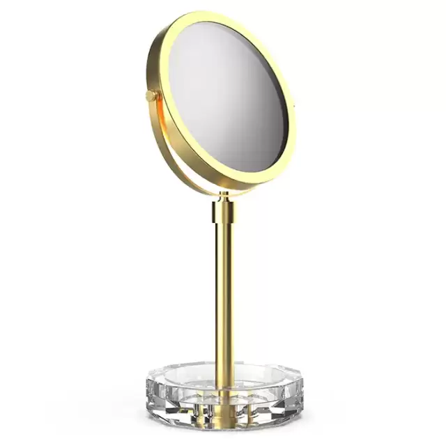 Decor Walther KR KSA Kristall Зеркало косметическое, настольное, цвет: кристальный/золото матовое