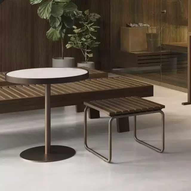 Effegibi Скамейка для ног для хаммам 45x45x35см, цвет: тиковое дерево