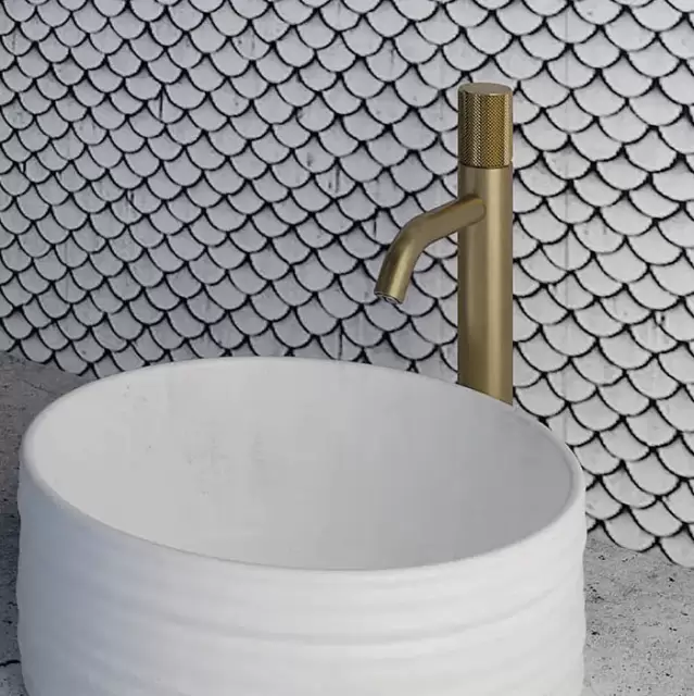 Fima Carlo Frattini Spillo Tech Смеситель для раковины, на 1 отв., XS, с донным клапаном, цвет: золото