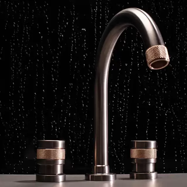 Nicolazzi Khady Смеситель для раковины на 3 отв., цвет: Black Nichel/Rose Gold