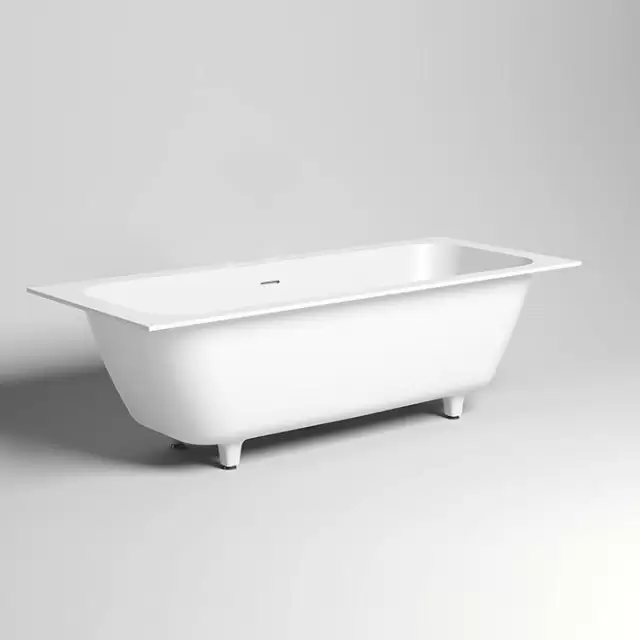 Salini Orlanda Axis Встраиваемая ванна на ножках 180х80х60cм., "Up&Down", сифон, интегрированный слив-перелив, материал: S-Stone, цвет: белый матовый