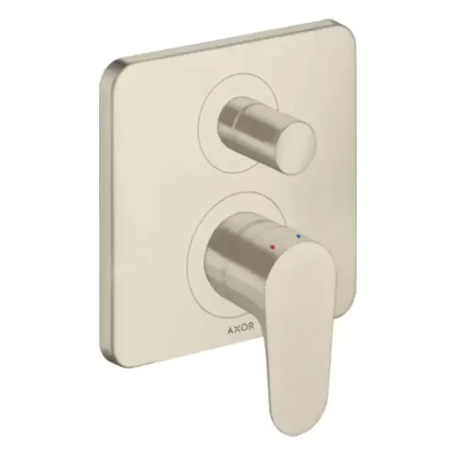Axor Citterio M Смеситель для ванны, встраиваемый, с переключателем на 2 потока, с защитой, цвет: шлифованный никель