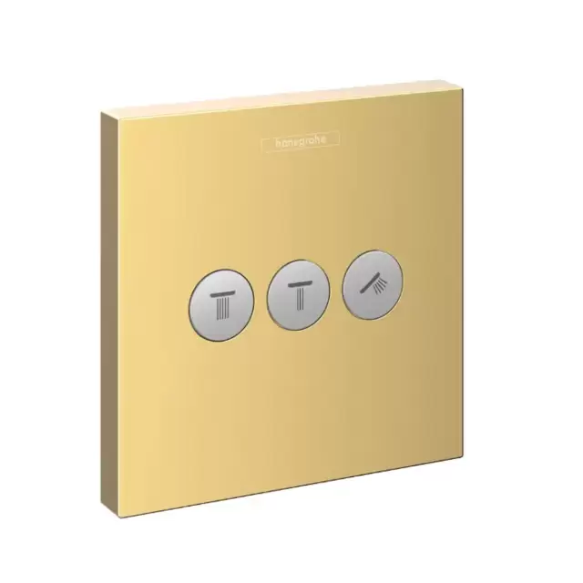 Hansgrohe ShowerSelect Вентиль скрытого монтажа, для 3 потребителей, цвет: полированное золото