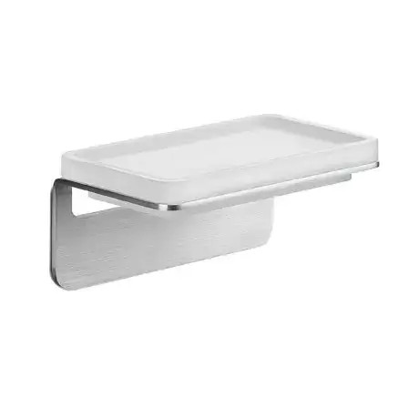 Colombo Over Мыльница подвесная, цвет: матовая сталь/матовое стекло