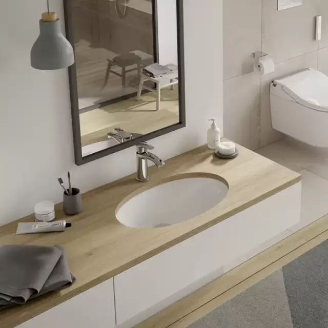 TOTO WU Раковина 59&times;38&times;20.7см., без отв., встраиваемая снизу, с переливом, цвет: белый