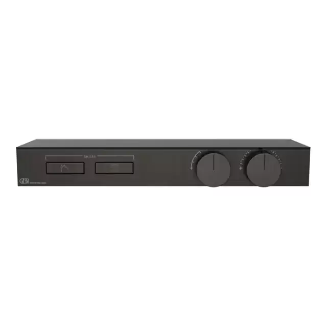 Gessi Hi-Fi Термостат для душа, с вкл. до 2 источников одновременно, с полкой из черного мат. стекла, внешняя часть, цвет: Black Metal Brushed PVD