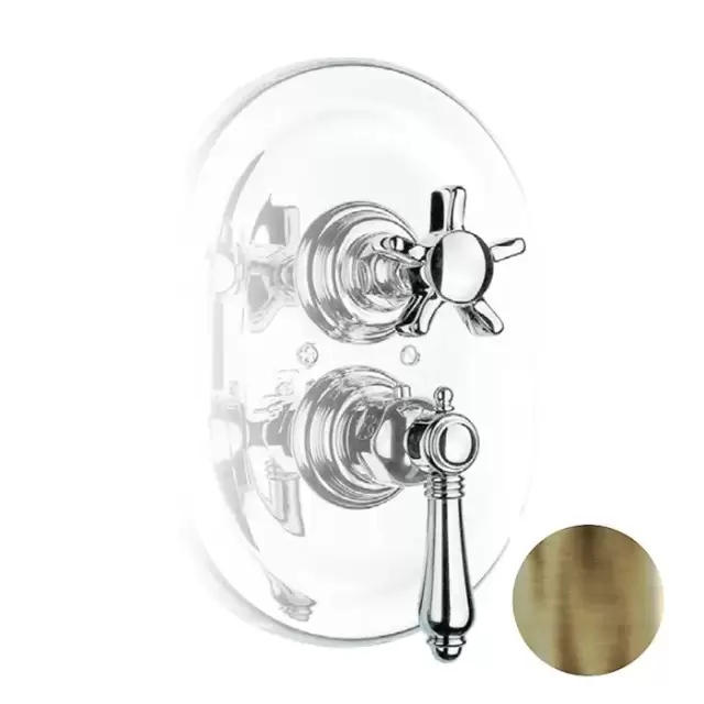 Nicolazzi Dames Anglaises Смеситель для душа, встраиваемый, 3/4&rdquo; с запорным вентилем, цвет: бронза