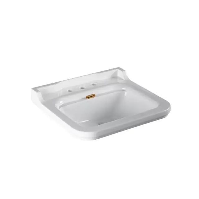 Kerasan Waldorf Раковина 60х55 см, 3 отв., керамическая, цвет: белый/золото