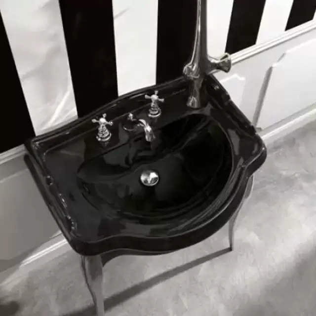 Kerasan Retro 73 Раковина 73х54 см, 1 отв., цвет: черный глянцевый