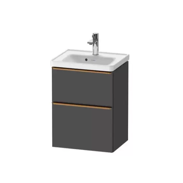 Duravit D-Neo Тумба под раковину 48.4x37.2см., подвесная, с выдв. ящиком и выдв. отделением, цвет: графит матовый