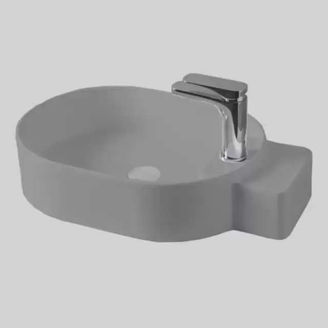 Artceram Cartesio Раковина 58х36 см, накладная, 1 отв., цвет: серый глянцевый