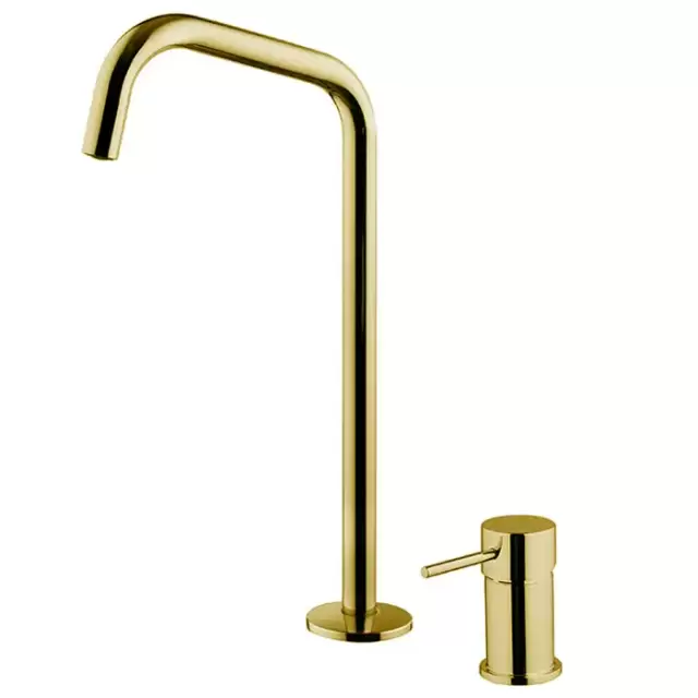 Fima Carlo Frattini Spillo Up Смеситель для раковины, на 2 отв., с донным клапаном, цвет: золото