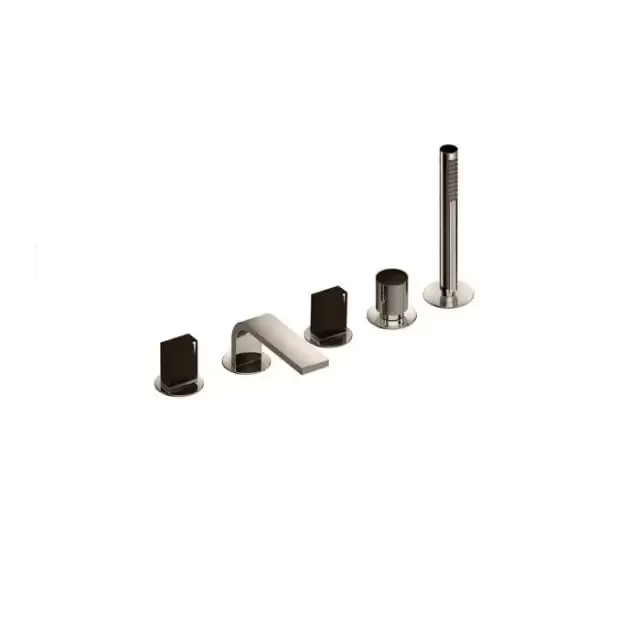 Fantini Venezia In Смеситель для ванны, набортный, 5 отв., излив: 160 мм, цвет: Nickel PVD