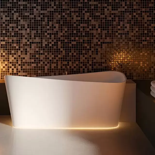 Novellini Infinitive Ванна угловая 184х90х70cм, Dx, в комплекте со смесителем хром, с донным клапаном click-clack, novotech, цвет: белый матовый