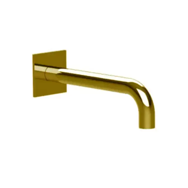 Almar Излив настенный 24 cм для ванны с квадратным отражателем, цвет: золото PVD