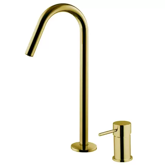 Fima Carlo Frattini Spillo Up Смеситель для раковины, на 2 отв., с донным клапаном, цвет: золото