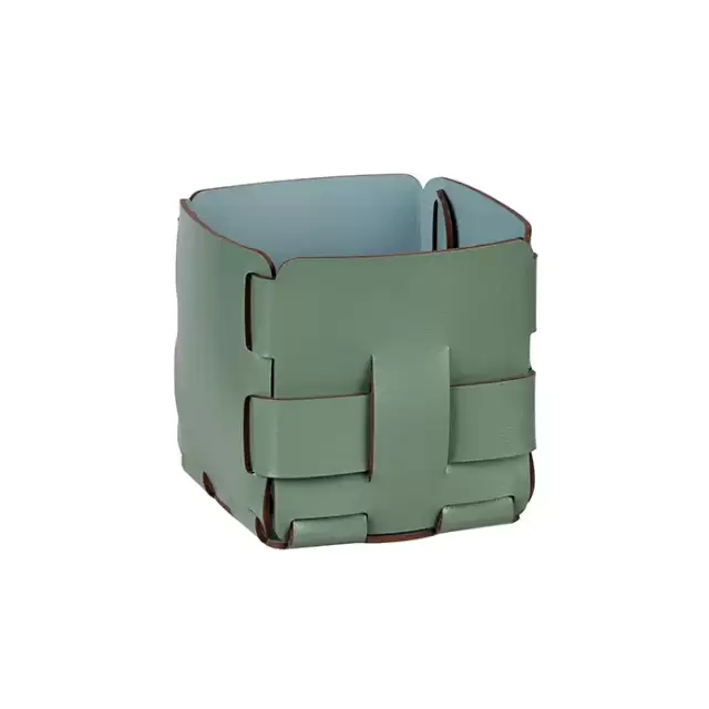 ADJ Корзинка Mini Bottega, 12x12xH13 см., цвет: эвкалипт/небесный