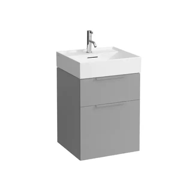 Laufen Kartell Тумба с раковиной, 49х45.5х61.5см, с 2 выдвиж. ящиками, с сифоном, подвесная, цвет: серый матовый