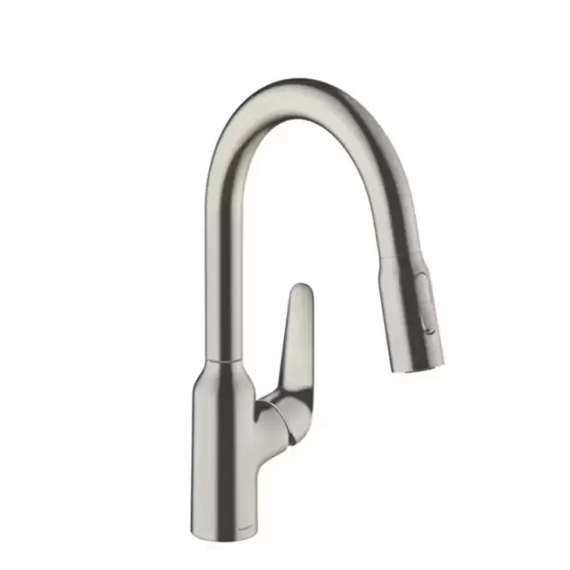 Hansgrohe Focus Кухонный смеситель, на 1 отв., с выдвижным изливом, излив: 18см., цвет: полированная сталь