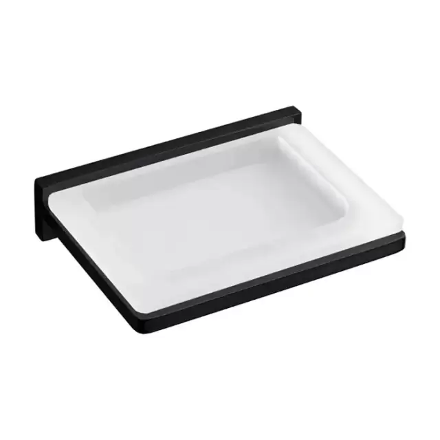 Colombo Look Мыльница подвесная, цвет: чёрный матовый/матовое стекло